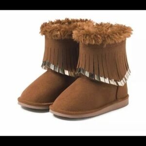 NWT Crazy 8 Faux Suede Faux Fur Boots Fringe Toddler size 5